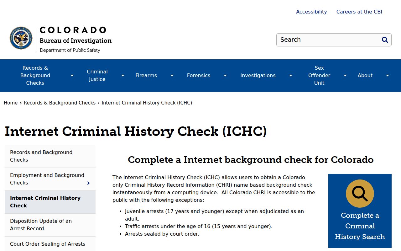 Baca County arrest lookup ICHC scope and exclusions