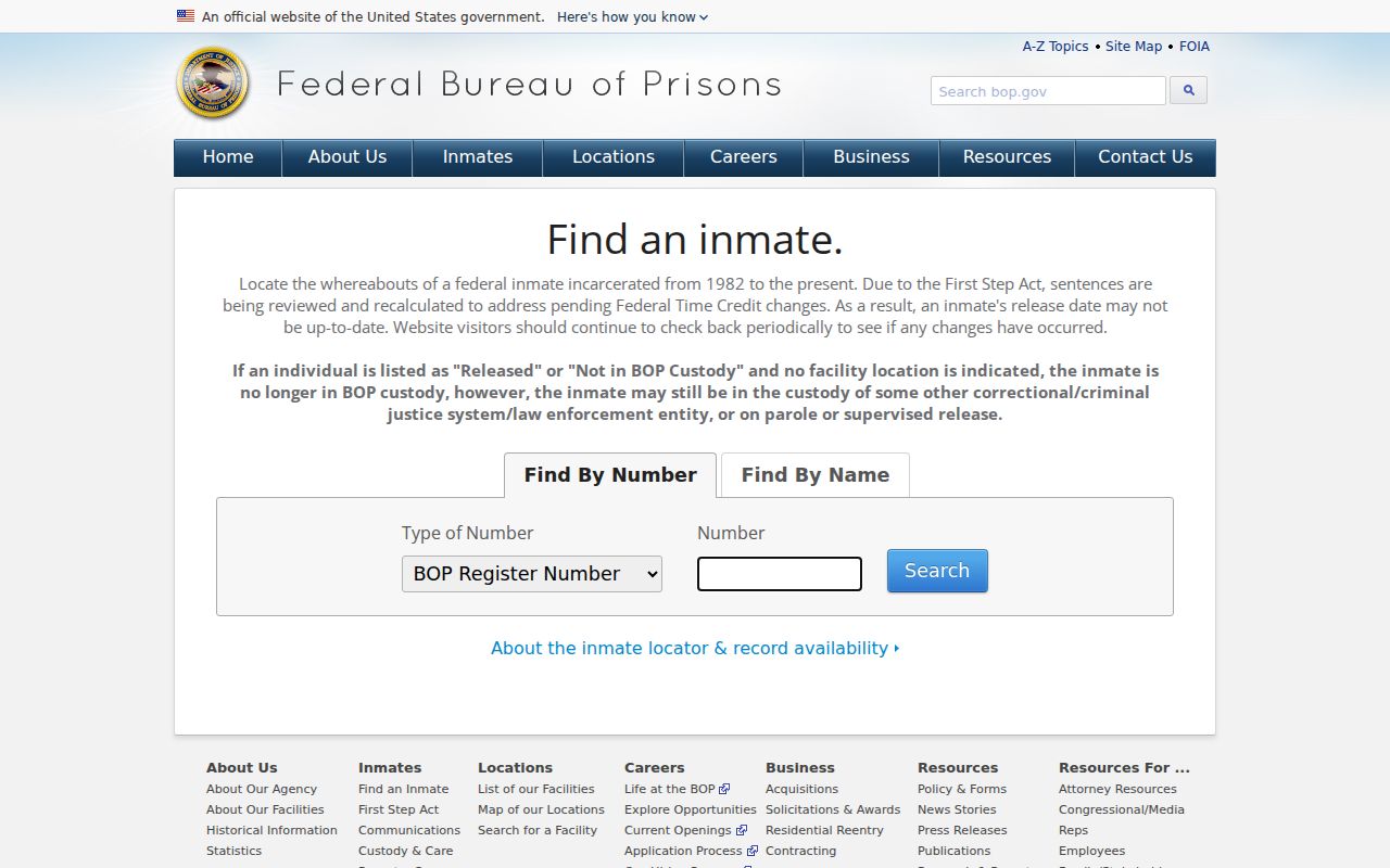 Pritchett criminal custody through the federal inmate locator