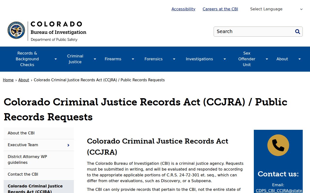 Walsh criminal records CCJRA public records request guidance