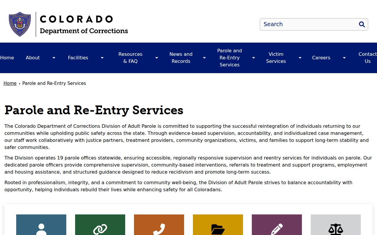 Walsh criminal records Colorado parole and re-entry information
